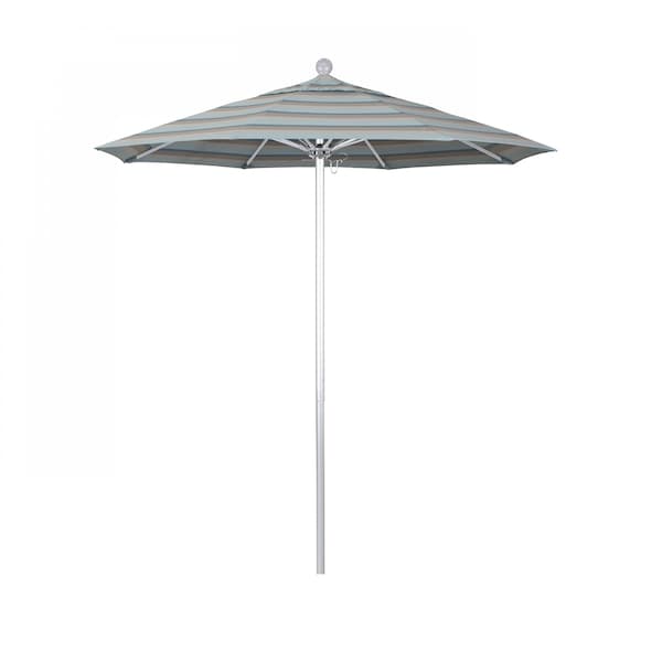 California Umbrella 7.5' Silver Aluminum Market Patio Umbrella, Sunbrella Gateway Mist 194061334140 - main